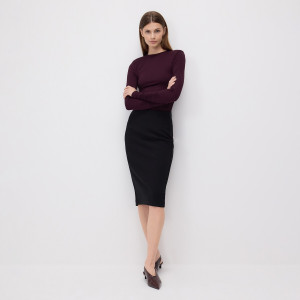 Spódnica midi z rozcięciem - XXL - czarny - damska - Reserved - 996GA-99X