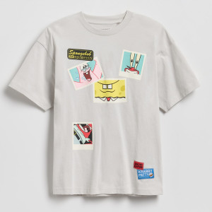 T-shirt SpongeBob - 140 (9 lat) - beżowy - chłopcy - Reserved - 996IS-08X