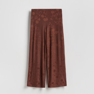 Spodnie z wiskozą - L - ciemnobrązowy - damska - Reserved - 998HS-89X