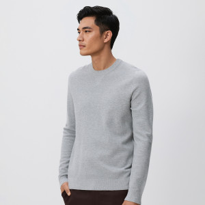 Strukturalny sweter z bawełną - M - szary - męska - Reserved - 9991N-85M
