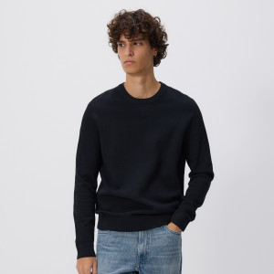 Strukturalny sweter z bawełną - S - czarny - męska - Reserved - 9991N-99X