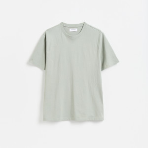 T-shirt regular z bawełny - M - jasnozielony - męska - Reserved - 999HL-07X