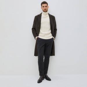 Spodnie chino slim fit - 34 - czarny - męska - Reserved - QF747-99M
