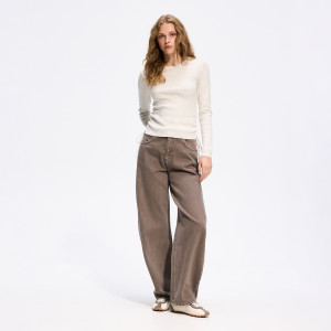 Jeansy barrel leg - 46 - brązowy - damska - Reserved - TJ024-84J