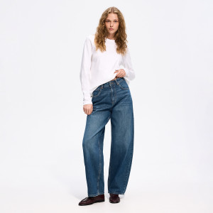 Jeansy barrel leg - 38 - granatowy - damska - Reserved - TJ024-95J