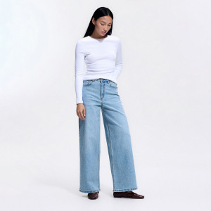 Jeansy wide leg comfort - 42 - niebieski - damska - Reserved - TV739-50J