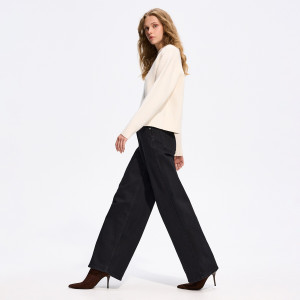 Jeansy wide leg comfort - 42 - czarny - damska - Reserved - TV739-99J