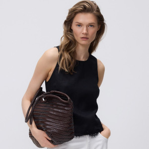 Lniany top - XS - czarny - damska - Reserved - VA878-99X