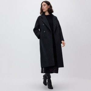 Płaszcz handmade z wełną - XXL - czarny - damska - Reserved - VZ739-99M