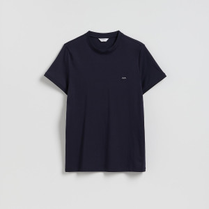Bawełniany t-shirt slim fit - XL - granatowy - męska - Reserved - WC996-59X
