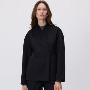 Kurtka z wełną - XXL - czarny - damska - Reserved - WM902-99X