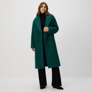 Dwurzędowy płaszcz oversize - XXL - morski - damska - Reserved - WM915-67X