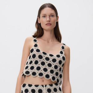 Crochetowy top - L - wielobarwny - damska - Reserved - WU859-MLC