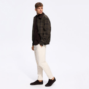 Gładkie spodnie chino slim - XL - kremowy - męska - Reserved - XL789-02X