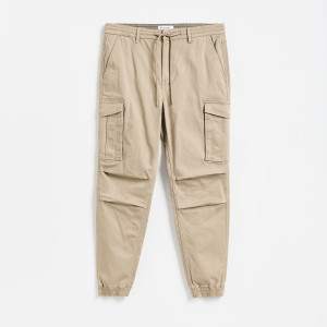 Spodnie jogger cargo - S - beżowy - męska - Reserved - XL797-80X