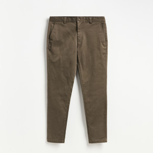 Bawełniane spodnie skinny - M - brązowy - męska - Reserved - XL801-98X
