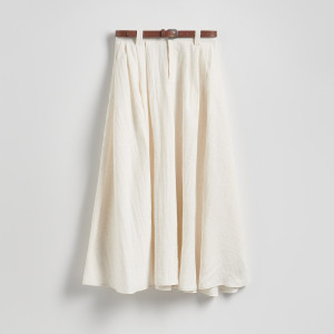 Spódnica midi z domieszką lnu - XXL - inny - damska - Reserved - XP257-21X