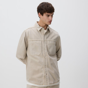 Jeansowa koszula regular fit - L - beżowy - męska - Reserved - YQ334-08J