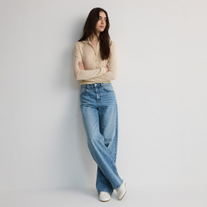 Jeansy wide leg - 36 - niebieski - damska - Reserved - YR258-55J