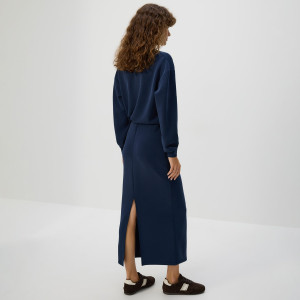 Spódnica midi z modalem - XS - granatowy - damska - Reserved - YS810-59X