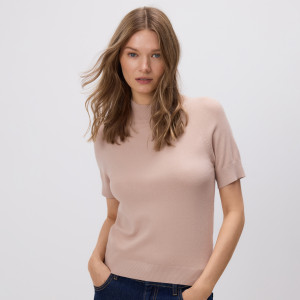 Gładki sweter - S - beżowy - damska - Reserved - YT260-80X