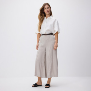 Spodnie culotte z modalu - XS - brązowy - damska - Reserved - YT331-74X