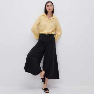 Spodnie culotte z modalu - XS - czarny - damska - Reserved - YT331-99X