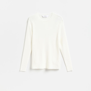 Dopasowany sweter muscle fit - XL - złamana biel - męska - Reserved - YV178-01X