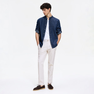 Spodnie chino slim fit - M - beżowy - męska - Reserved - YV372-08M