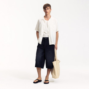 Jeansowe szorty baggy - 34 - szary - męska - Reserved - YV419-90J