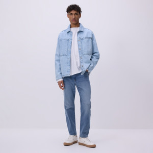 Jeansy carrot slim z efektem sprania - 30 - niebieski - męska - Reserved - YW482-55J
