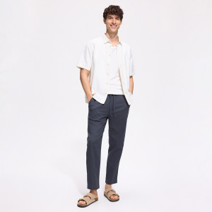Bawełniane spodnie jogger - L - granatowy - męska - Reserved - YW487-95X