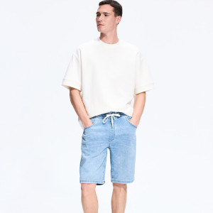 Jeansowe szorty jogger - 29 - niebieski - męska - Reserved - YW549-50J