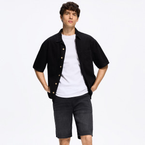 Jeansowe szorty jogger - 29 - czarny - męska - Reserved - YW549-99J