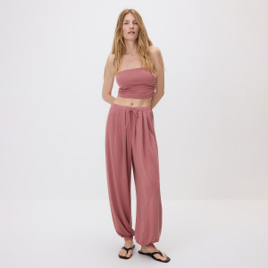 Spodnie jogger z modalem - S - jasnofioletowy - damska - Reserved - ZQ648-34X