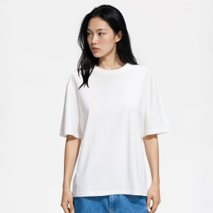 Bawełniany t-shirt oversize - L - złamana biel - damska - Reserved - ZR418-01X