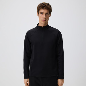 Bluza ze stójką - L - czarny - męska - Reserved - ZU291-99X