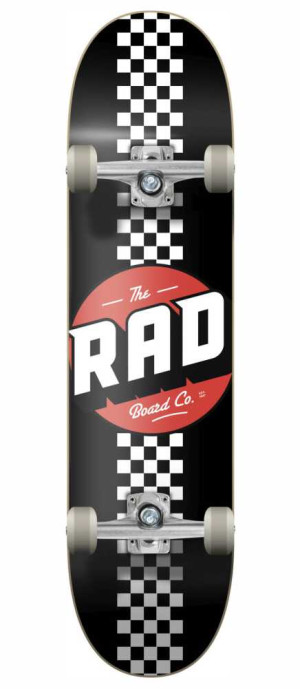 Rad Checker Stripe Deskorolka | 8" Black
