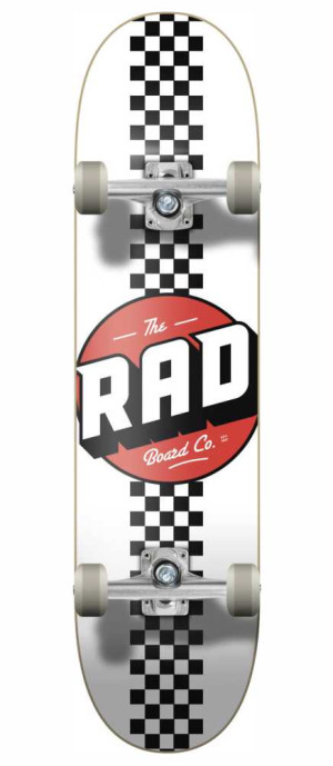Rad Checker Stripe deskorolka | 7.75" White