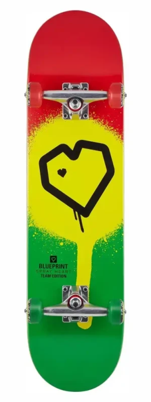 Blueprint Spray Heart deskorolka | 8" Rasta