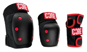 CORE Triple Skate Pad Set zestaw ochraniaczy | Black Red