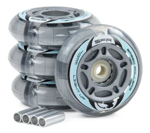 SFR Light Up Inline kółka do rolek 4-pak | Silver