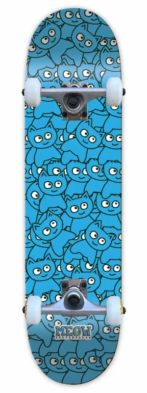Meow Sticker Pile deskorolka | 8.25" Cyan