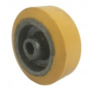 Yellow Polyurethane Wheel 75mm Cast Iron 12mm Plain Bore | Ross Castors