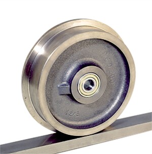105mm Cast Iron Single Flanged Rail Wheels with ball bearings (125mm OUTER WHEEL DIAMETER SIZE) | Ross Castors