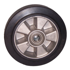 LAG 180mm Black Elasticated Rubber Wheel with Bearings | Ross Castors