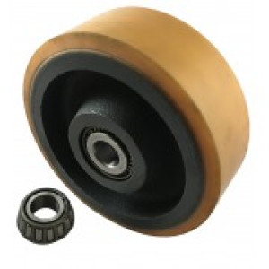 Yellow Polyurethane Wheel 200mm Cast Iron 19mm Taper Roller Bearing | Ross Castors