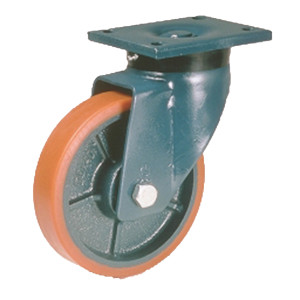 LAG Castors 100mm Polyurethane Tyre Extra Heavy Duty Cast Iron Castor 450kg Load Capacity | Ross Castors