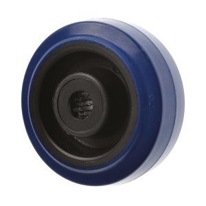 80mm Blue Heavy Duty Elastic Rubber Wheels | Ross Castors