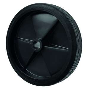 Solid Rubber Wheel Black Plastic Centre 125mm Dia. 15mm Bore | Ross Castors